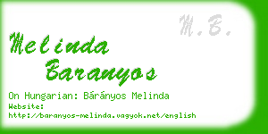 melinda baranyos business card