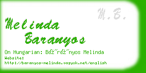 melinda baranyos business card